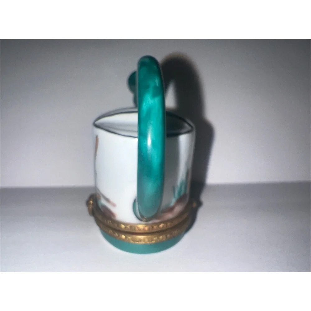 Limoges Peint Main Rochard Watering Can Trinket Box - Picture 2 of 5